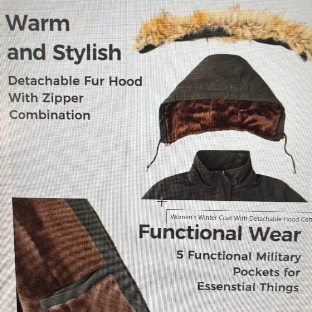 Wantdo Womens City III Winter Parka Faux Fur Hood - Picture 6 of 7